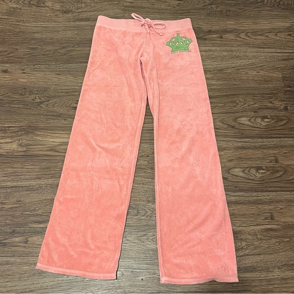 Juicy Couture Pants - Y2K Juicy Couture Peach / Coral Terrycloth Pants Size Small